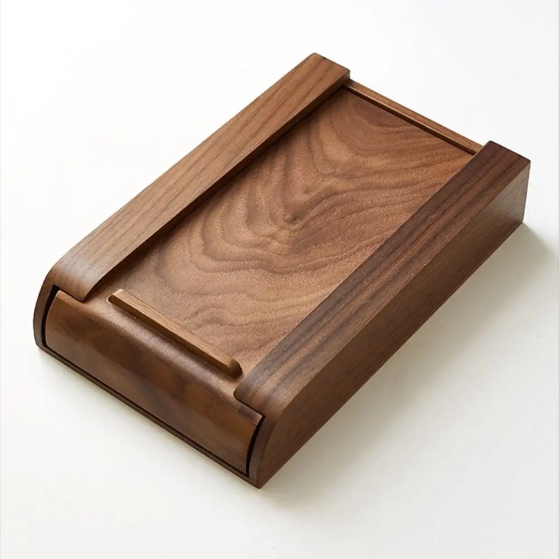 Tech Accessories For Office Desk - Organizzatore Sottoscrivania in Noce con Portapenne,