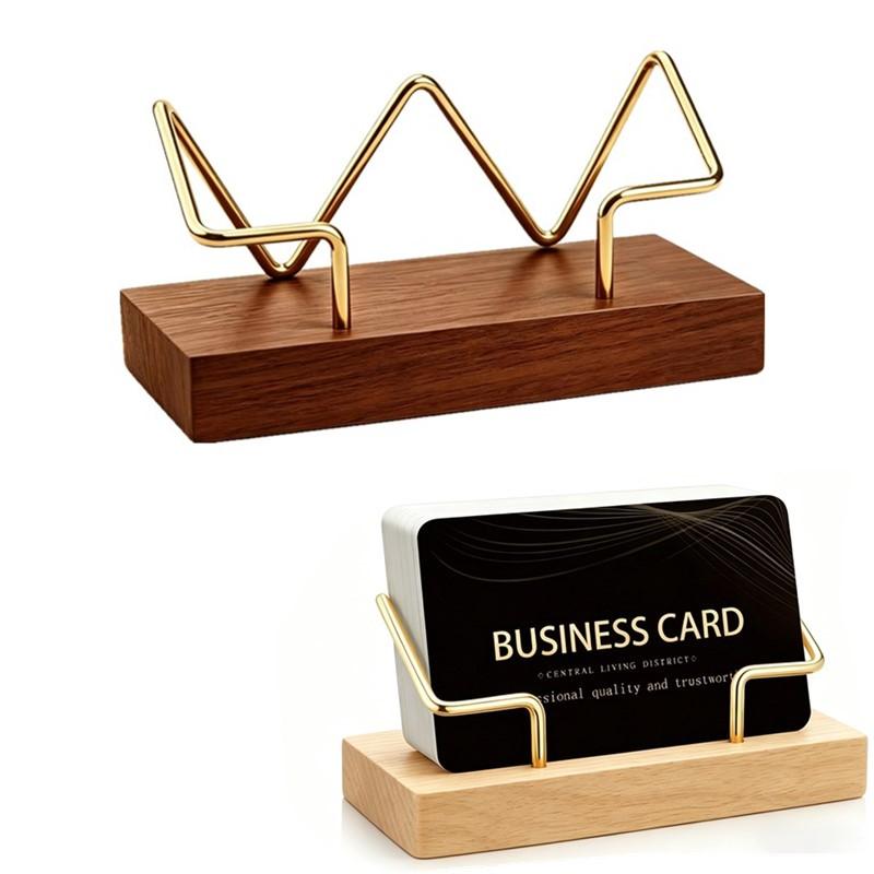 Tech Accessories For Office Desk - 【A8】Porta Biglietti da Visita in Legno,